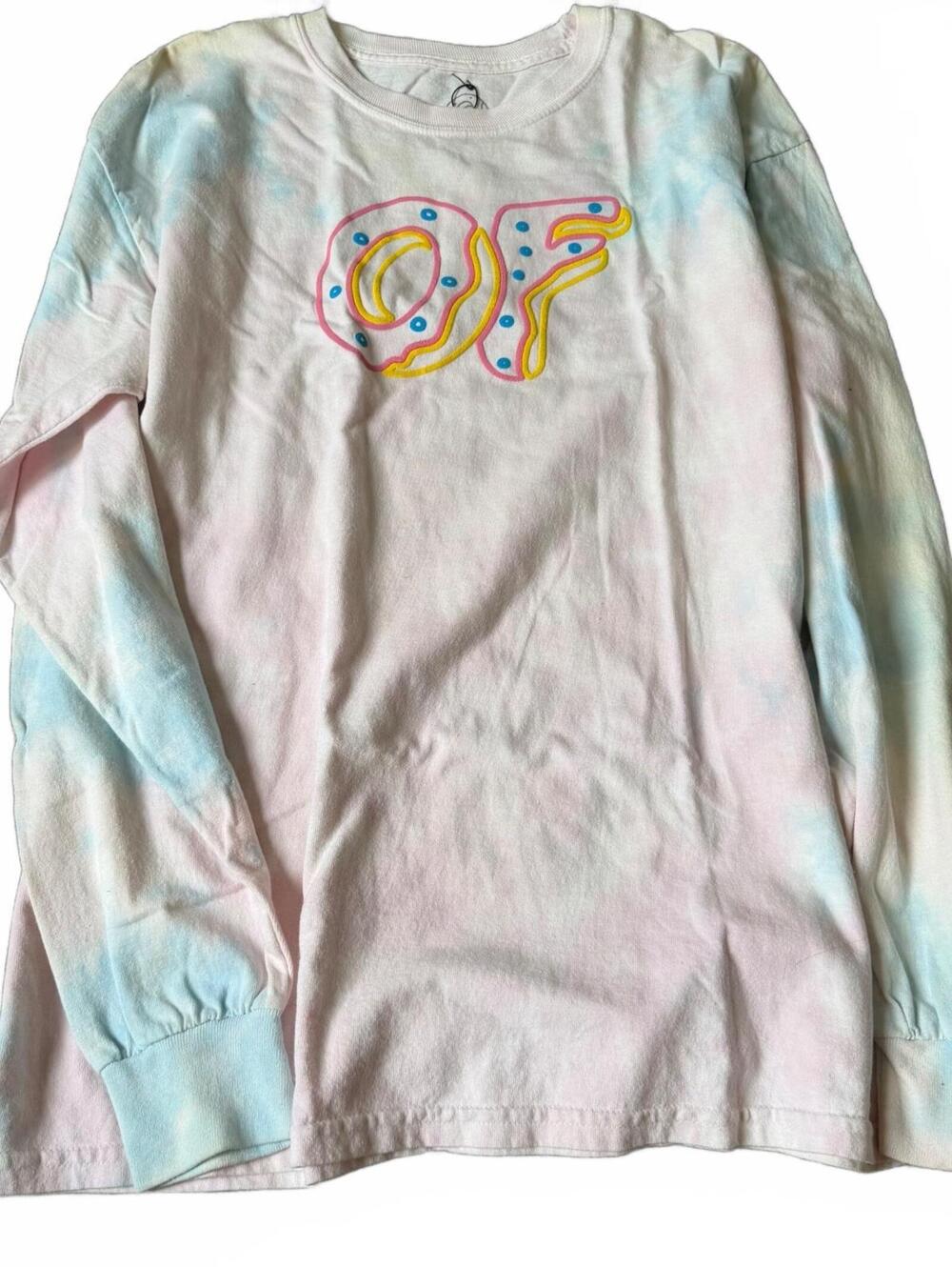 Odd Future OF Tie Dye Long Sleeve Shirt Large Pastel Donut Logo Tyler Era